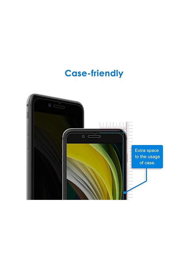 Jetech Privacy Screen Protector for iPhone SE 3/2 (2022/2020 Edition), iPhone 8 and iPhone 7, Anti-Spy Tempered Glass Film, 2-Pack - Image 5