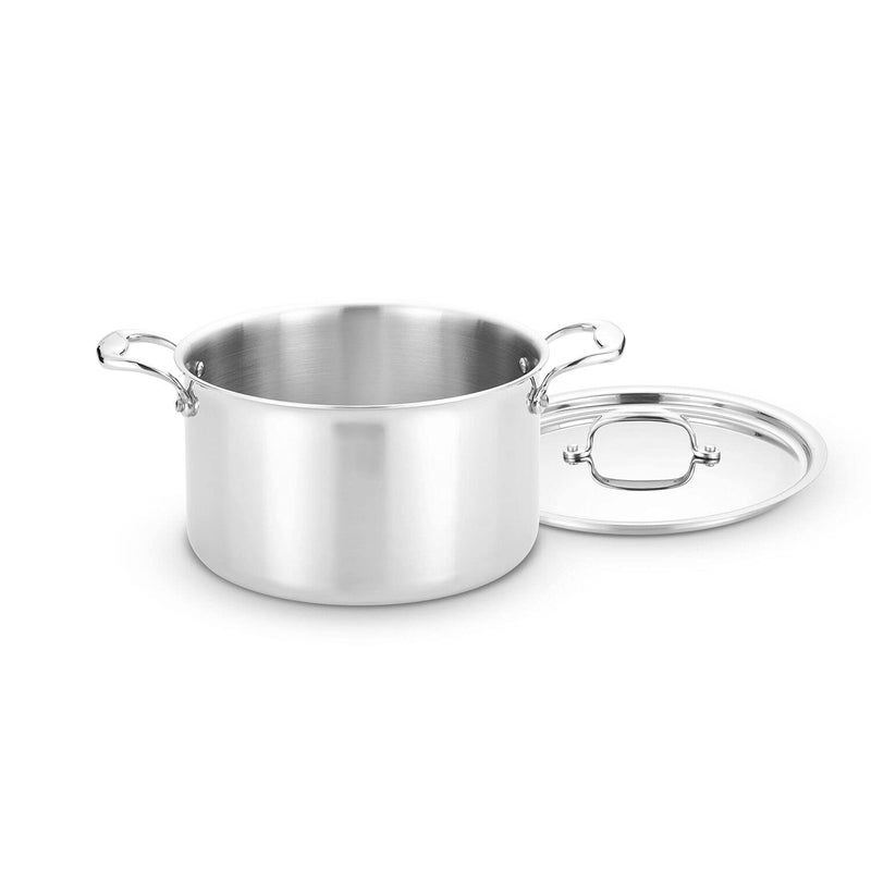 Heritage Steel Heritage Steel 8 Quart Stock Pot with Lid  Titanium Strengthened 316Ti Stainless Steel with 5Ply Construction  InductionReady and Fully Clad Made in USA 