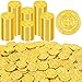 Fullive 120 PCS Gold Coins 14 in Plastic Gold Coins 008 in Thick Fake Coins Pirate Coins Tokens Play Coins for Kids Pirate Treasure Classroom Reward Adventure Theme Party Supplies for Pirate Party - Image 3