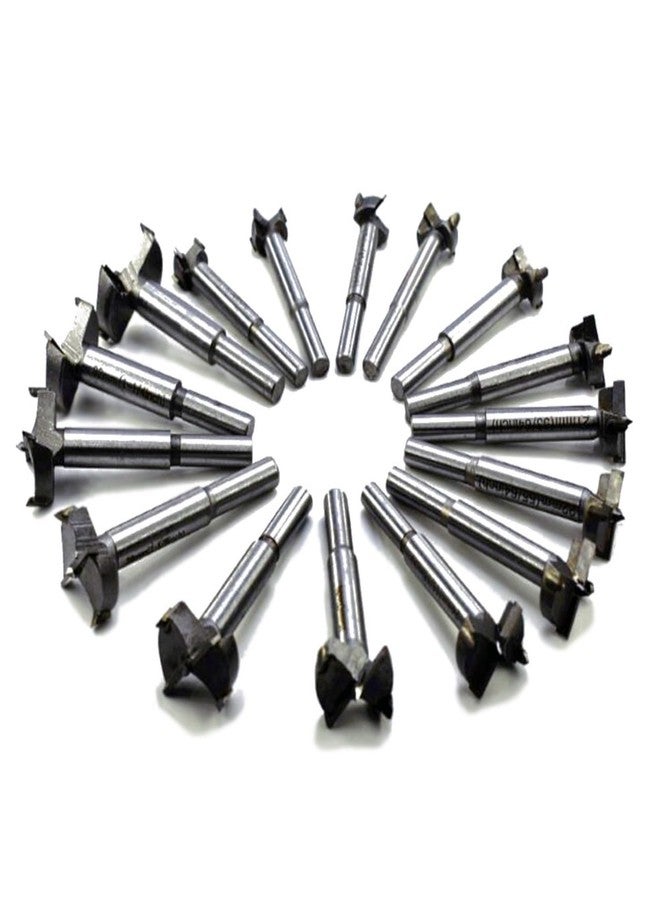 HURESON Forstner Drill Bit Set 16pcs 15-35mm Punching Bit Wood Slabs Flat Wing Drilling Hole Hinge Cemented Carbide Drilling Counterbore Flat Bit Drill Set Woodworking Hole Saw Wood Cutter Tool (16pcs) - Image 1