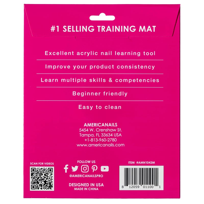 AMERICANAILS .COM Americanails Mini Acrylic Nail Training Mat - Beginners Silicone Trainer Sheet, Apply Acrylic Nails with Flexible Roll Up Pad Template, Worksheet for Acrylic Fingernails & Nail Technology - Image 4