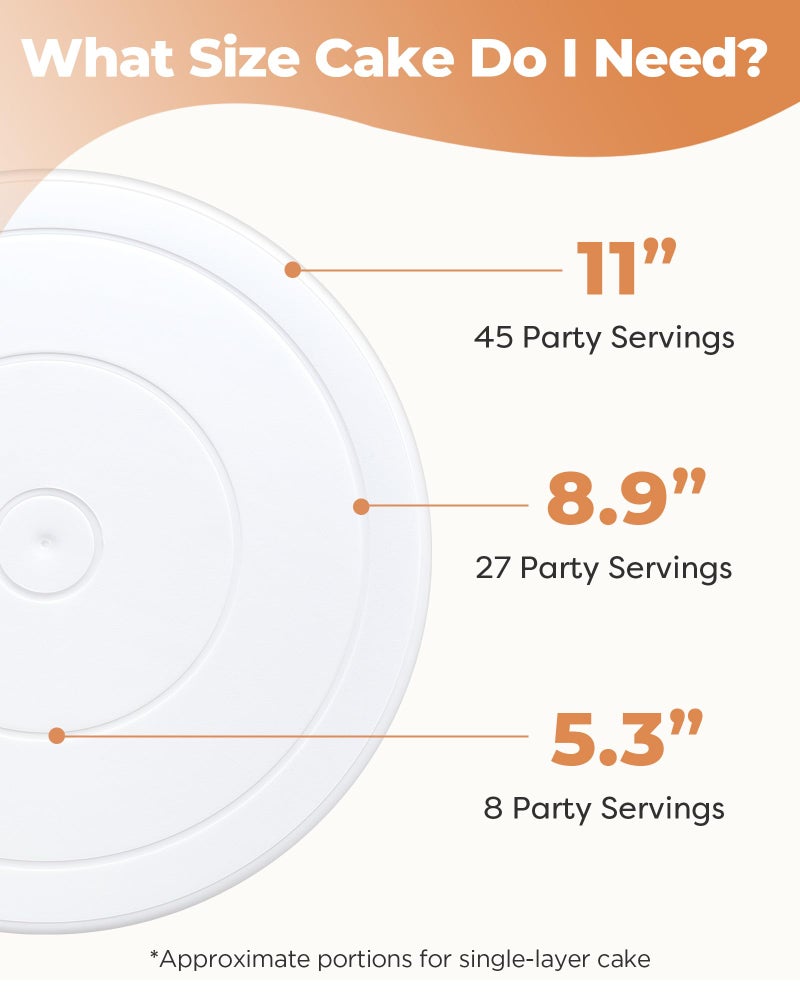 Kootek Cake Stand, 11 Inch Rotating Cake Turntable for Decorating, Display & Baking, Smooth Revolving Spinner Stand (White) - Image 3
