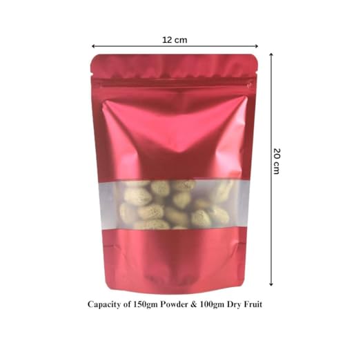 DEERA Matte Red Ziplock Stand Up Pouch 120x200mm Pack of 100 - Image 2