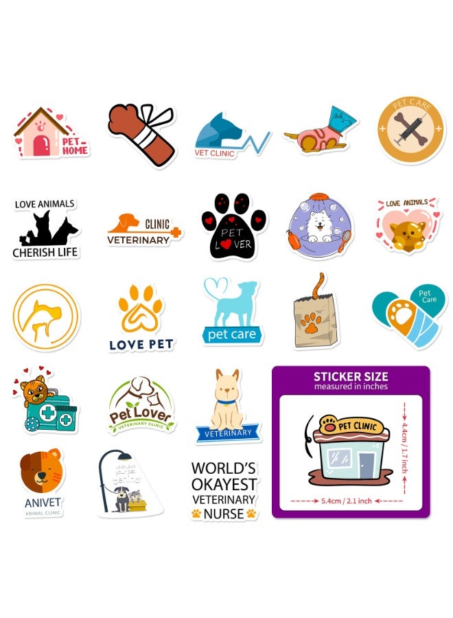 NIBEMINENT 50 Pcs Animal Psychology Veterinarian Deco Kit Waterproof Stickers, High Definition Printing Bright Colors, Suitable for Laptop Skateboard Luggage Water Bottle Guitar DIY - Image 3
