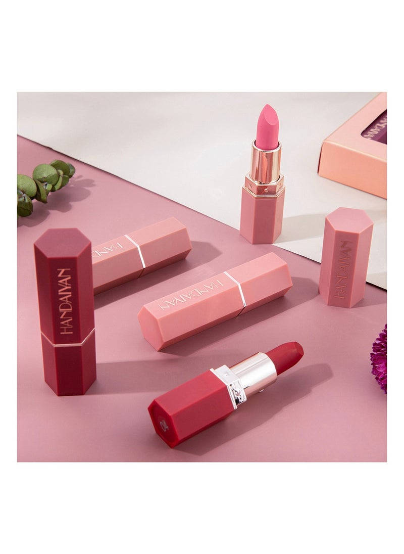 Handaiyan - Lipstick Set For Women 6pcs Matte Moisturizing Velvet Long Lasting Waterproof Nude Non-Stick Cup 24 Hours Smudge Proof Permanent Color Stay Hydration Lightweight Texture Easy To Color Makeup Gift - Image 1