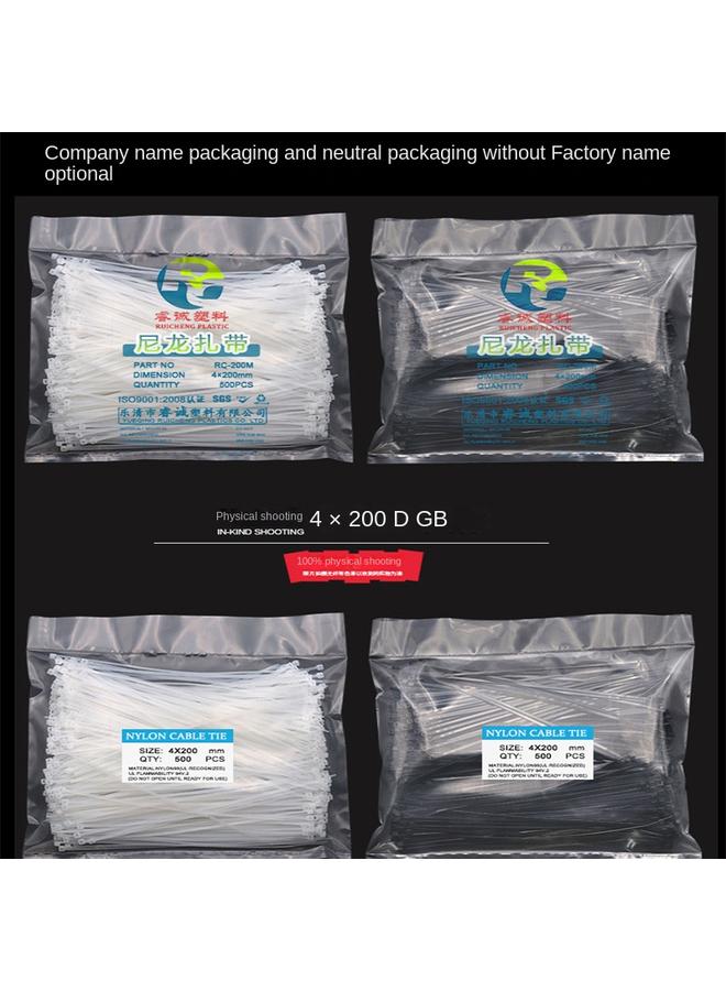 Bluejw Black Cable Tie Manufacturers Wholesale Black And White 3X100 150200 4*200 Plastic Rolled Belt Cable Tie - Image 5