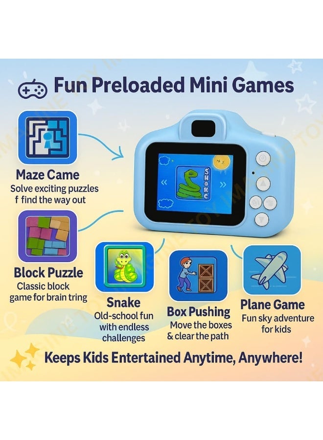 Kids Digital Camera, 1080p Video & 3.0MP Photos, 2-Inch Screen, USB Rechargeable, Blue - Image 4