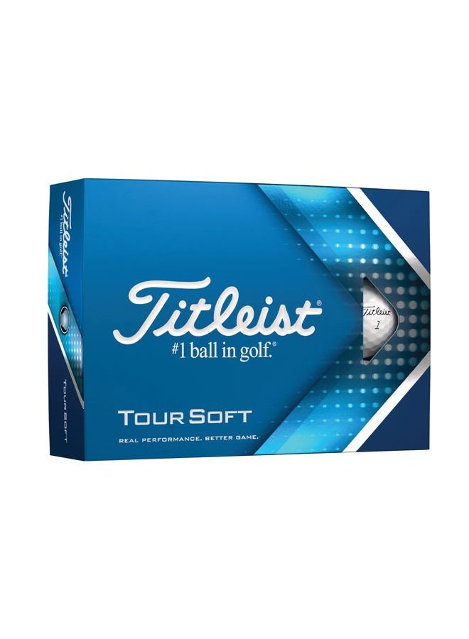 Titleist Tour Soft Golf Balls, White (One Dozen) - Image 1