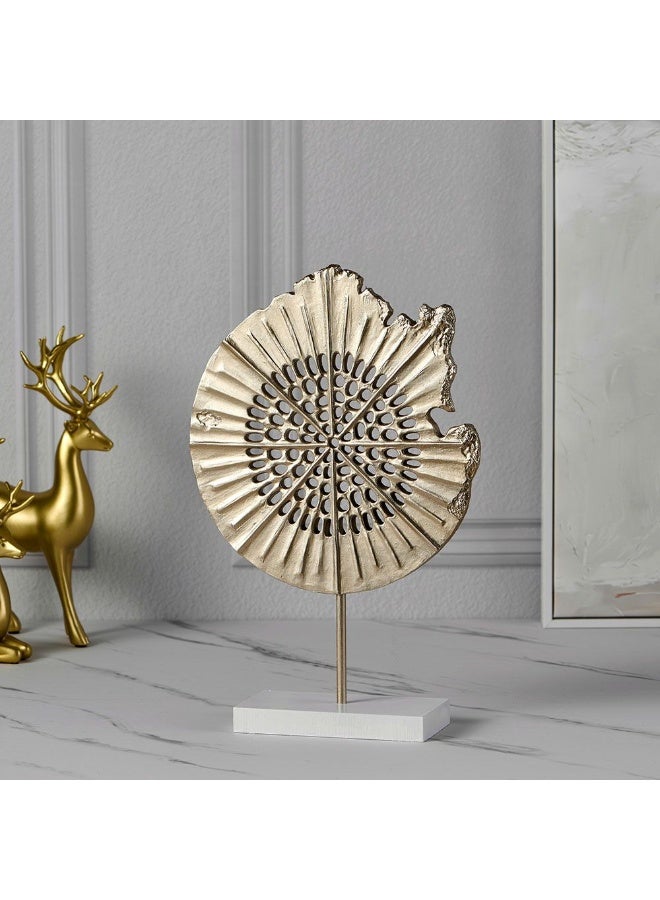 DANUBE HOME Danube Home Norwich Carved Disc Decor - 25X8X38Cm Gold Finish Trendy Home Figurine Resin & Mdf Decor Accent For Tabletop, Unique Structure, Easy Maintenance Decorative Home Accessories  - Image 1