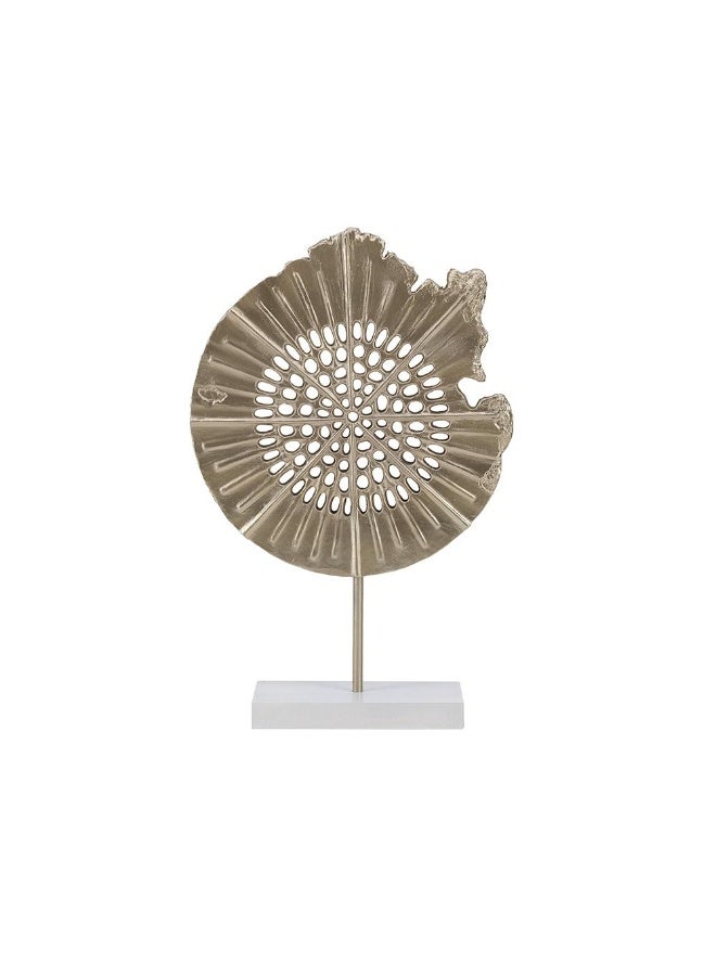 DANUBE HOME Danube Home Norwich Carved Disc Decor - 25X8X38Cm Gold Finish Trendy Home Figurine Resin & Mdf Decor Accent For Tabletop, Unique Structure, Easy Maintenance Decorative Home Accessories  - Image 2