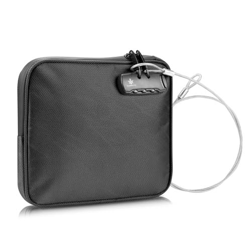 KOSMCCO Beach Locking Bag, 9x7.5 Inch Portable Safe for Phone, Wallet, Keys | Anti-Theft Locking Travel Pouch for Pool, Vacation (Black) - Image 1