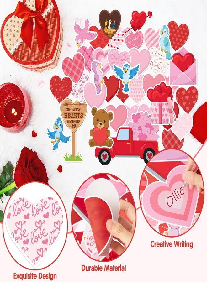 CPicdn 136Pcs Valentine’s Day Tree Bulletin Board Classroom Decoration Set Heart Bulletin Board Name Tags Hearts Tree Cutouts Chalkboard Wall Decor for Elementary School Home Valentines Supplies - Image 3