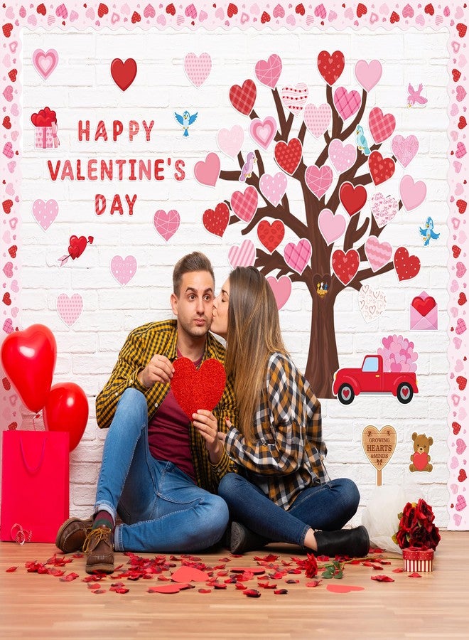 CPicdn 136Pcs Valentine’s Day Tree Bulletin Board Classroom Decoration Set Heart Bulletin Board Name Tags Hearts Tree Cutouts Chalkboard Wall Decor for Elementary School Home Valentines Supplies - Image 5