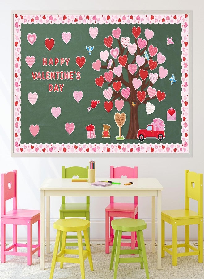 CPicdn 136Pcs Valentine’s Day Tree Bulletin Board Classroom Decoration Set Heart Bulletin Board Name Tags Hearts Tree Cutouts Chalkboard Wall Decor for Elementary School Home Valentines Supplies - Image 4