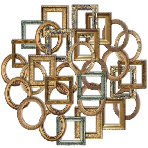 Obujopal 30Pcs Vintage Scrapbook Paper Photo Frame for Scrapbooking Junk Journal Collage Diary Embellishment DIY Photo Album DIY Craft Decoration 10 Patterns YSDC6 - Image 1