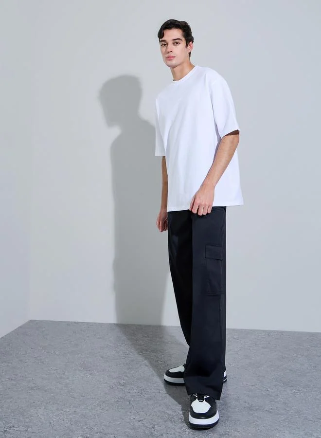 Styli White Graphic Print Oversized T-Shirt