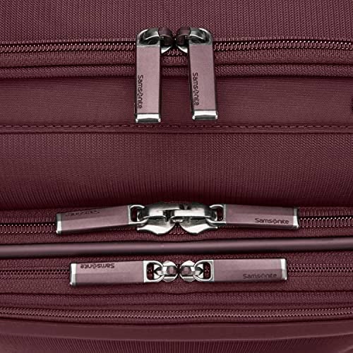 Samsonite Lineate DLX Softside Expandable Luggage with Spinner Wheels, Merlot, Medium Checked - Image 3