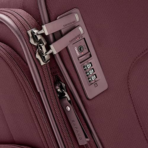 Samsonite Lineate DLX Softside Expandable Luggage with Spinner Wheels, Merlot, Medium Checked - Image 2
