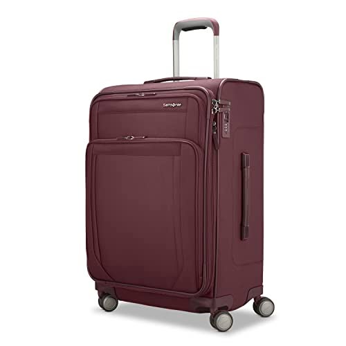 Samsonite Lineate DLX Softside Expandable Luggage with Spinner Wheels, Merlot, Medium Checked - Image 1