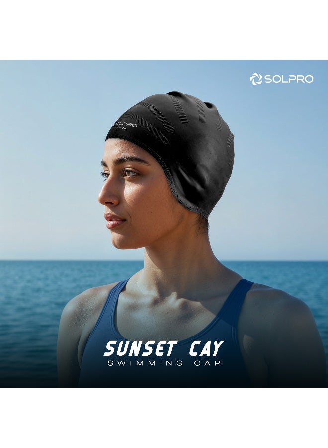 SOLPRO Sunset Cay Swimming Cap (Black) - Image 2