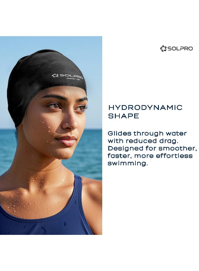 SOLPRO Sunset Cay Swimming Cap (Black) - Image 3