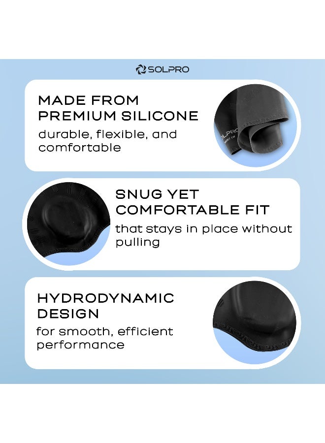 SOLPRO Sunset Cay Swimming Cap (Black) - Image 4