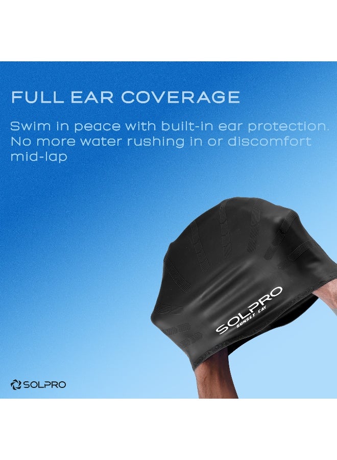 SOLPRO Sunset Cay Swimming Cap (Black) - Image 5