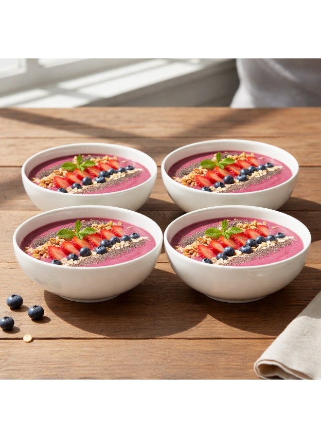 كويزين أرت أطباق كويزين آرت EFE من البورسلين الفاخر مقاس 5.5 بوصة (مجموعة من 4 قطع) | أطباق دائرية بيضاء فاخرة (14 × 14 × 5 سم) | أطباق بورسلين خفيفة الوزن مثالية للحساء والحبوب والوجبات الخفيفة والحلويات والاستخدام اليومي. - Image 5