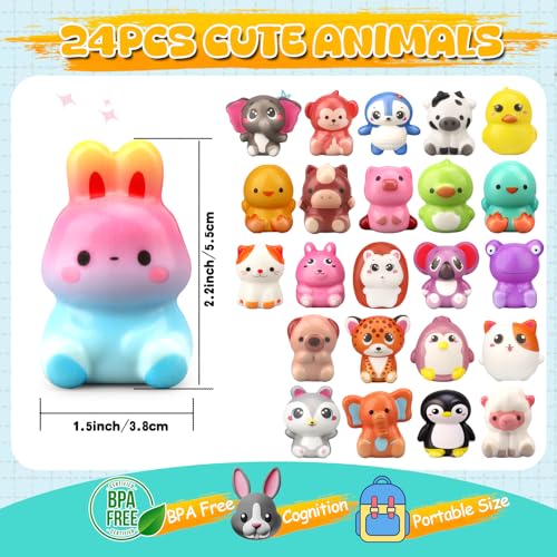 Amarlozn Squishies Fidget Toys for Kids 24 PCS Cute Party Favors Slow Rising Squeeze Toys Soft Foam Animals for Office Desk Decor Birthday Goodie Bag Fillers Christmas Stocking Stuffers Classroom Prizes - Image 5