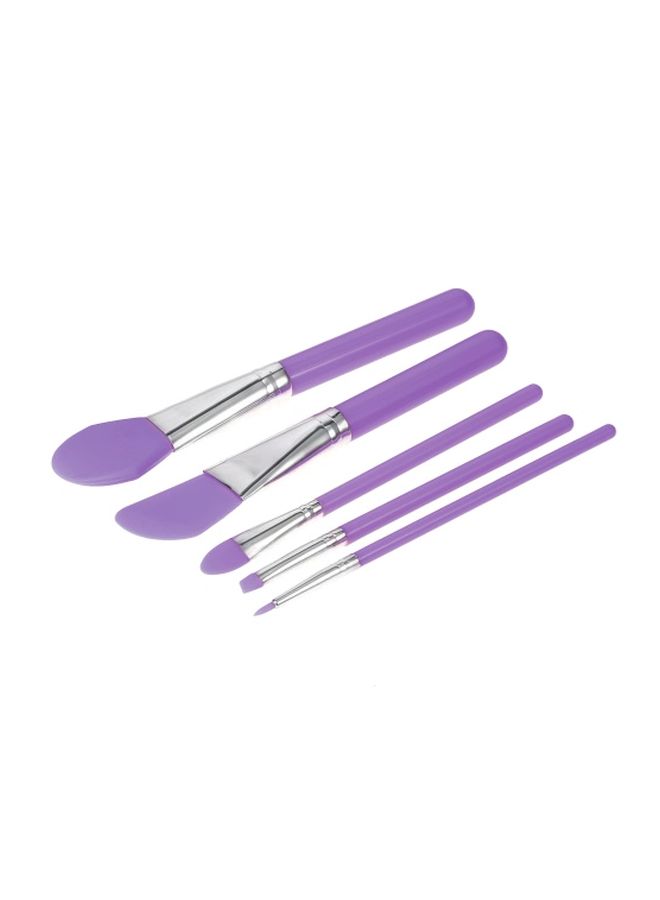 مجموعة فرش لوضع مُستحضرات تجميل الوجه مُكونة من 6 قِطع أرجواني - Image 3