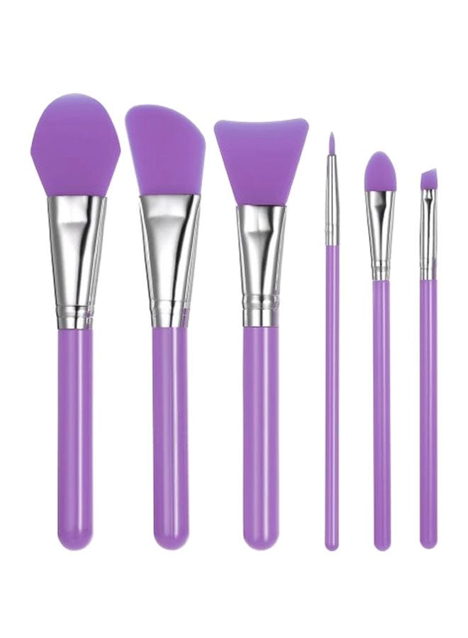 مجموعة فرش لوضع مُستحضرات تجميل الوجه مُكونة من 6 قِطع أرجواني - Image 1