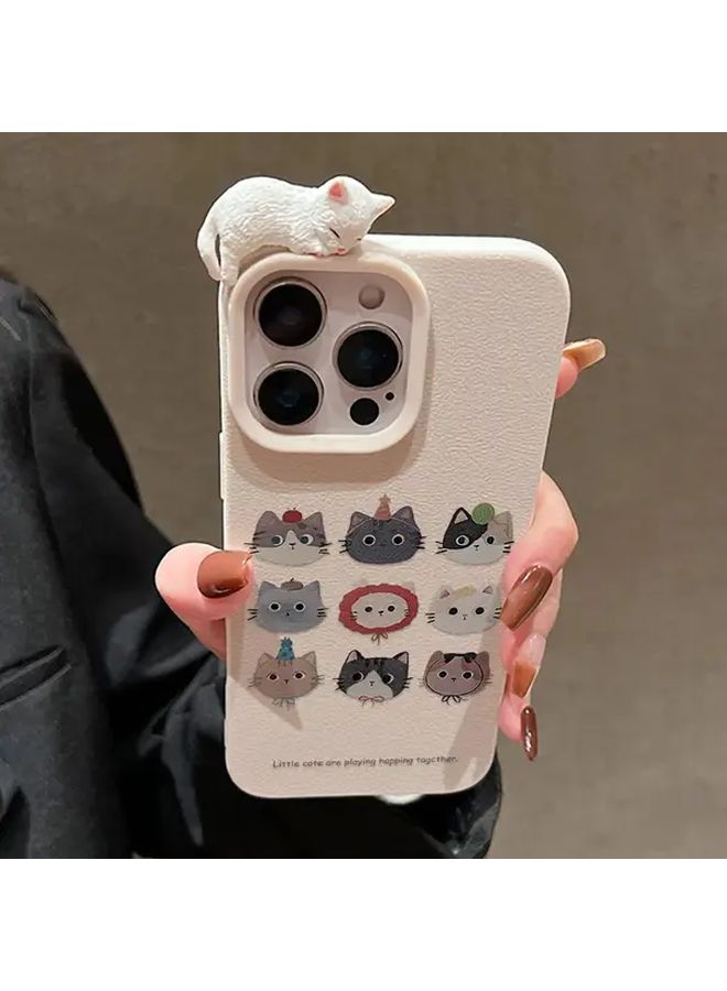 Mixed Color 1 Soft Silicone 3D Cat Pattern Phone Case Compatible With iPhone 17 Pro Cute Cartoon Protective Cover Fun Themed Funda For Pet Lovers - Image 3