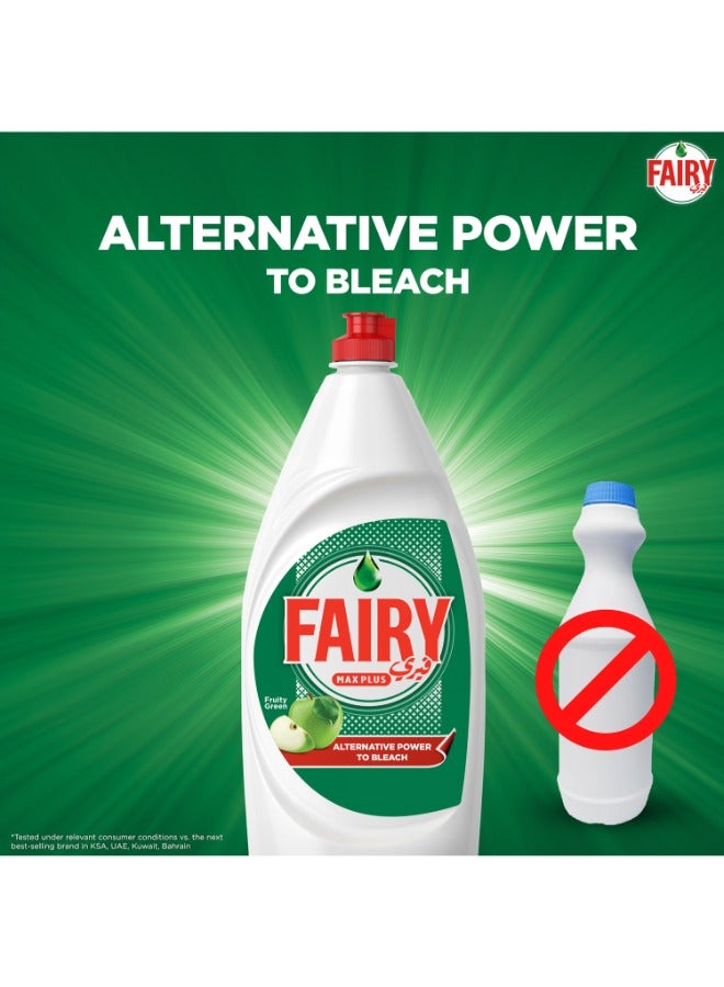 Fairy Plus Fruity Green Dishwashing Liquid Soap With Alternative Power To Bleach 2 x 800ml - Image 4