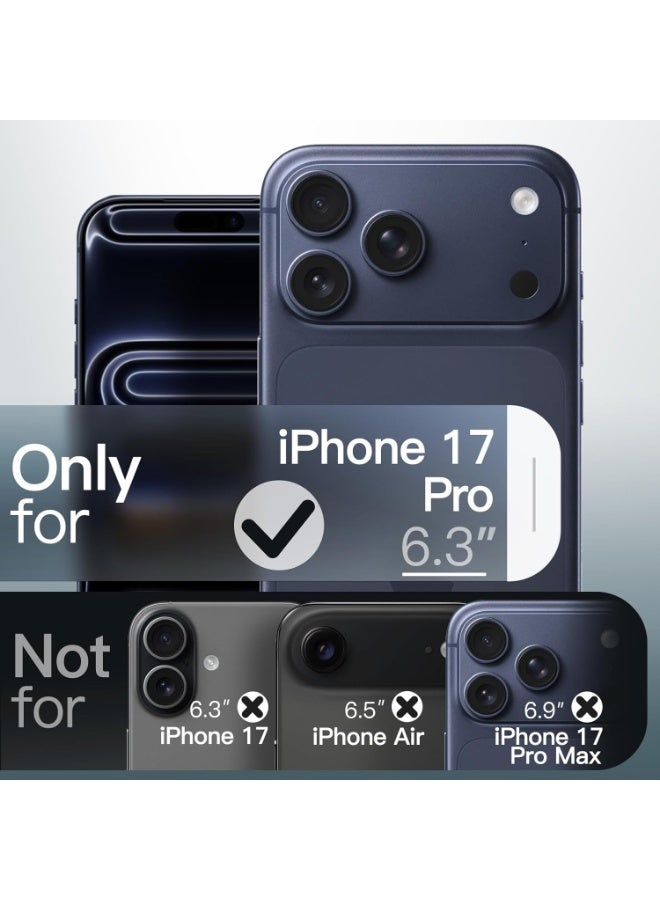 Magnetic Case for iPhone 17 Pro 6.3-inch MagSafe Compatible Full Lens Protection Semi-Transparent Matte Back Panel Military-Grade Shockproof Phone Case (Deep Blue) - Image 2