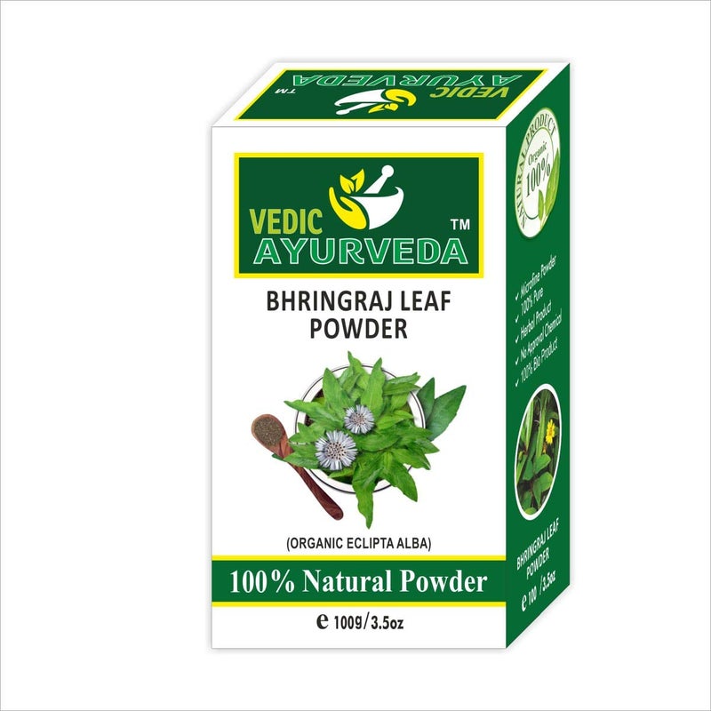 VEDICAYURVEDA VEDICAYURVEDA Bhringraj Leaf Powder and Hibiscus Powder Reduce Hair Fall Dandruff and Grays Hair Natural Glowing Agent For The Skin Combo Pack 200g  - Image 2