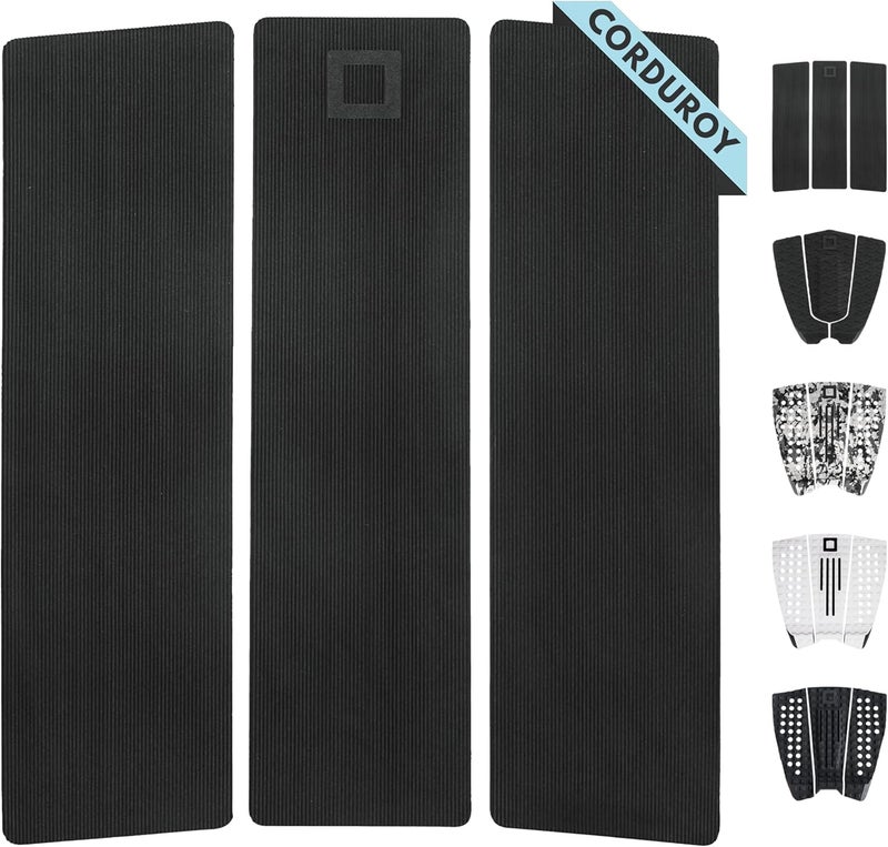 Surf Squared 3-Piece Traction Pad - Arch, Flat, or Front - Maximum Grip, Super Strong 3M Adhesive - Fits All Surfboards: Shortboard, Fish, Longboard, SUP, Skimboard - Stomp or Deck Pad - Image 1