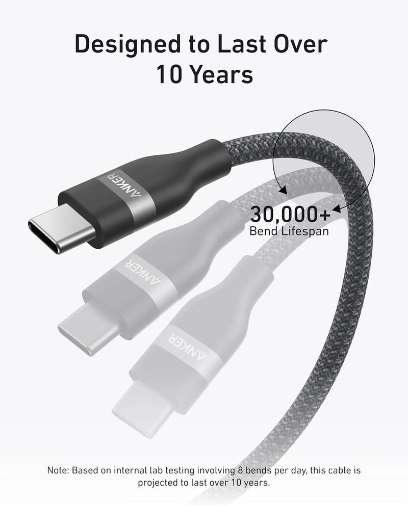 Anker USB C to USB C Cable (240W, 3ft) - Fast Charging Cable for iPhone 15 Series, MacBook Pro, iPad Pro, and More - Image 2