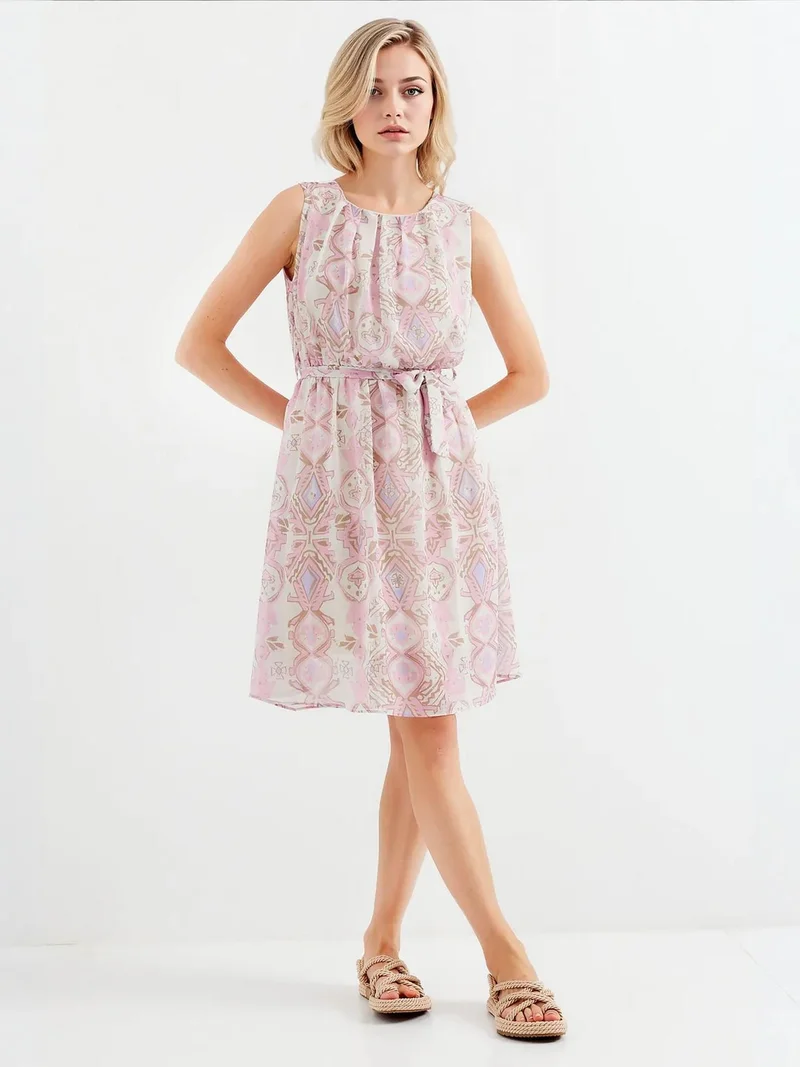 BIG DART BDART Mini Dress with Tie Closure and Bow Detail