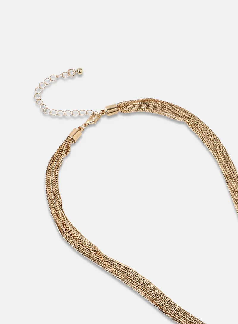SOHI Ballchain Lariat Artificial Necklace Jewellery