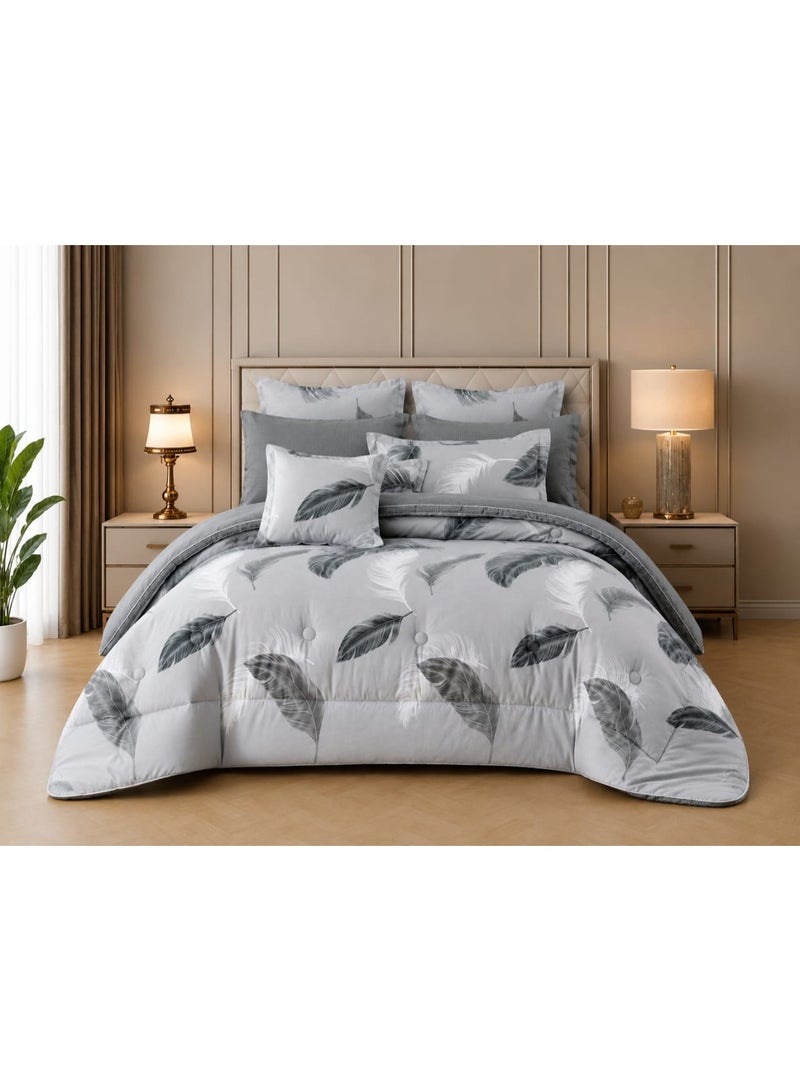 Double bed sheet set, 8 pieces, semi-cotton, summer pattern – elegant design and perfect comfort for all warm seasons - Image 2