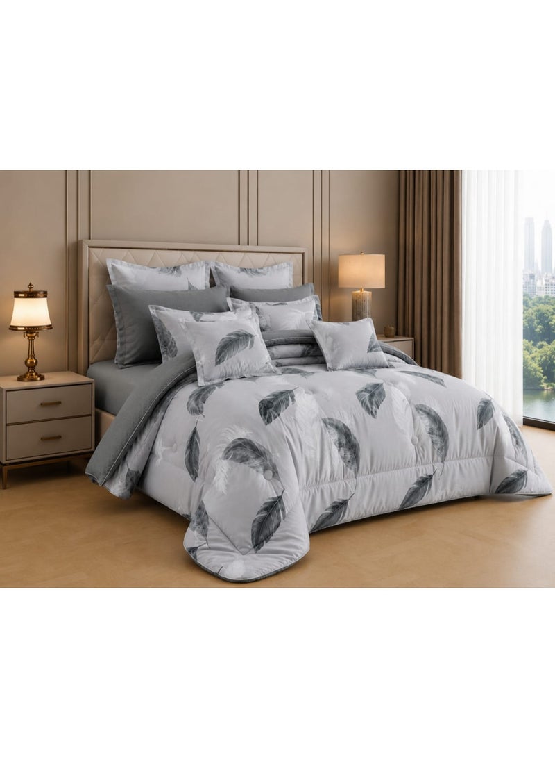 Double bed sheet set, 8 pieces, semi-cotton, summer pattern – elegant design and perfect comfort for all warm seasons - Image 1