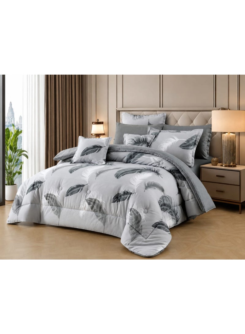 Double bed sheet set, 8 pieces, semi-cotton, summer pattern – elegant design and perfect comfort for all warm seasons - Image 3