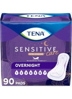 Tena TENA Sensitive Care Incontinence Pads, Bladder Control, Postpartum for Women, Overnight Absorbency, Extra Coverage, 90 Count 