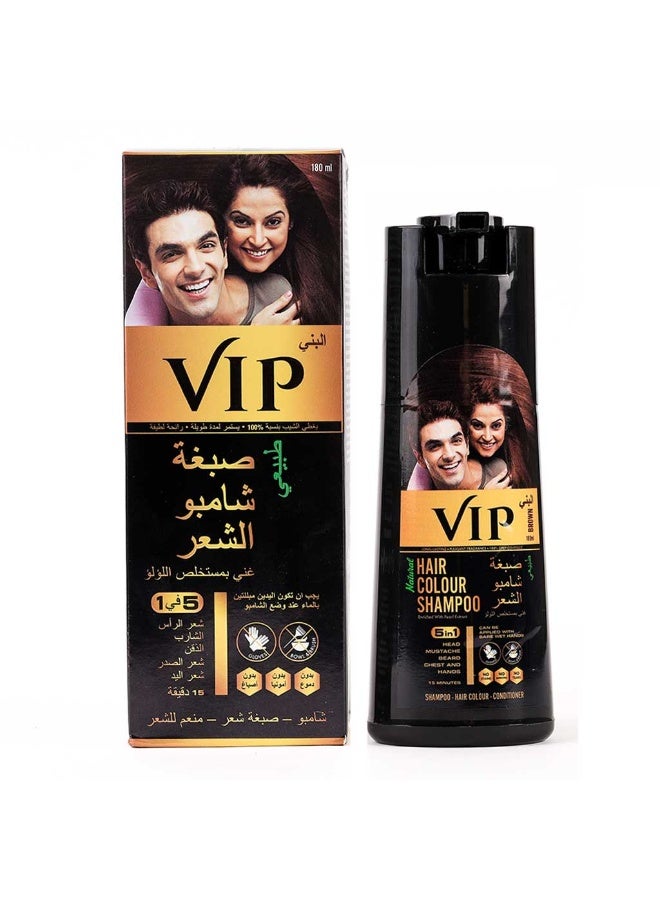 VIP Natural Hair Colour Shampoo 180ml, Color - Brown