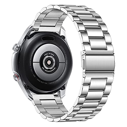 DEALELE Bands Compatible with Samsung Galaxy Watch 7 / FE / 6/6 Classic / 5/5 Pro / 4/4 Classic/Galaxy 3 41mm, 20mm Stainless Steel Metal Replacement Strap for Women Men (Silver) - Image 2