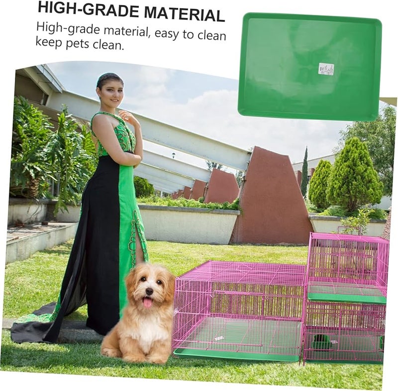 Angoily 3 قطع صينية قفص الحيوانات الأليفة مرحاض سهل التنظيف أخضر 37.5 × 27.5 سم للخنازير الغينية الدجاج الحيوانات - Image 3