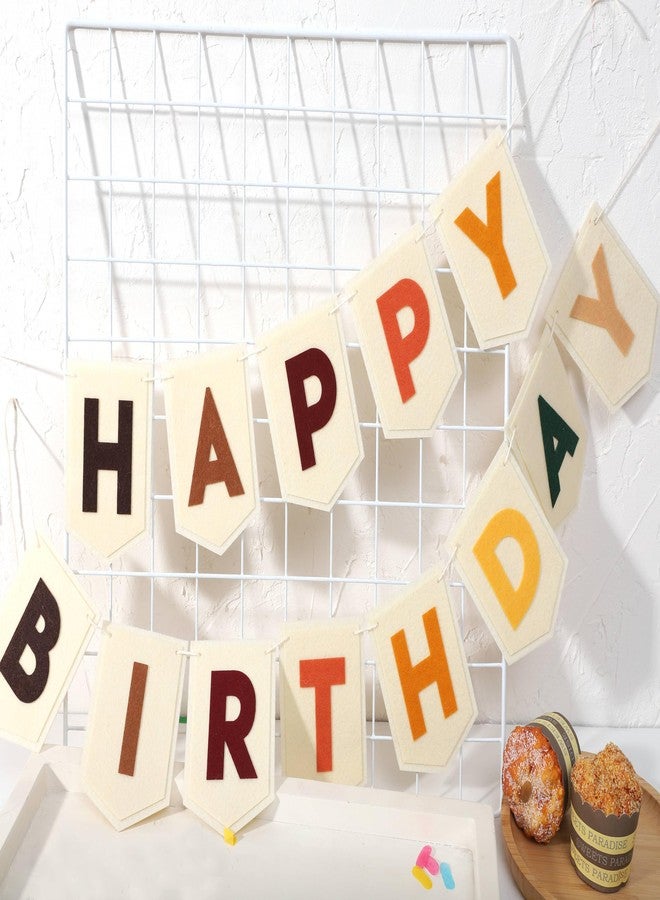 TERJIO Boho Felt Happy Birthday Banner - Bohemian Birthday Party Decorations,Boy Girl Birthday Felt Banner,Boho Happy Birthday Garland, Window Door Mantels Easy To Hang Decor - Image 4