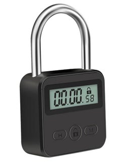 Generic Metal Timer Lock, USB Rechargeable Timer Padlock, LCD Display Multi Function Electronic Time, 99 Hours Max Timing  - Image 1