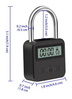 Generic Metal Timer Lock, USB Rechargeable Timer Padlock, LCD Display Multi Function Electronic Time, 99 Hours Max Timing  - Image 5