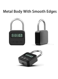 Generic Metal Timer Lock, USB Rechargeable Timer Padlock, LCD Display Multi Function Electronic Time, 99 Hours Max Timing  - Image 3